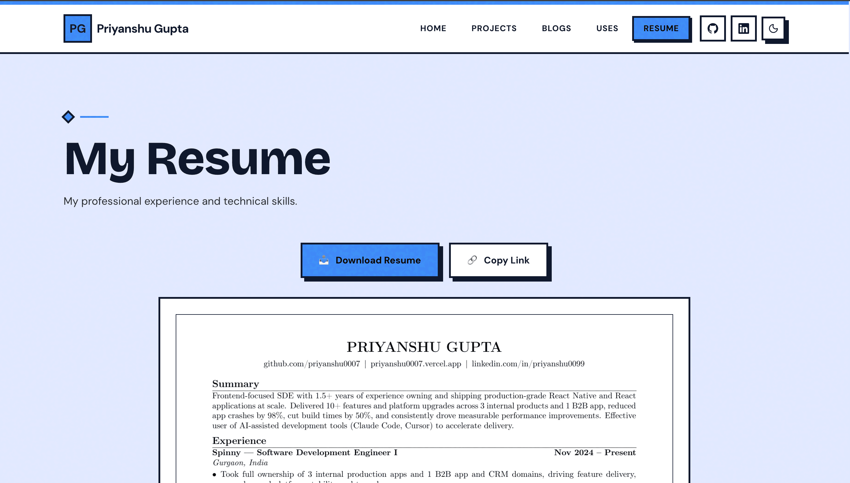 Personal Portfolio screenshot 5